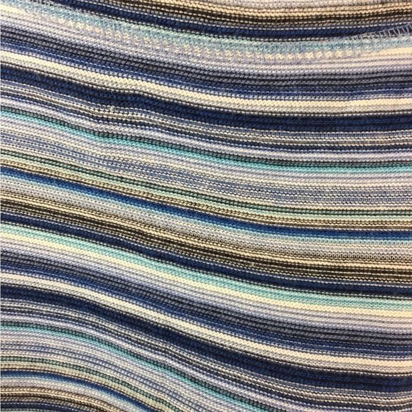 T For Talbots XL Petite Blues White And Black Stripe Long Sleeve Pullover - Picture 3 of 14